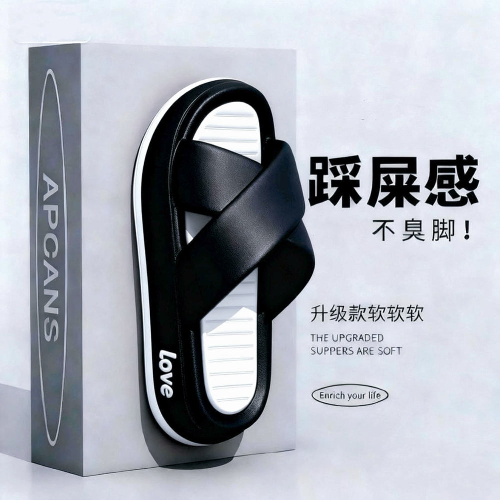 Cross slippers women's summer new arrivalfashion soft bottom dormitory couple outwear soft bottom beach one-line sandals slippers women