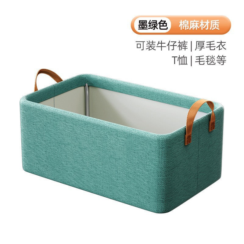 Light luxury cotton and linen clothing storage box, good goods, home storage basket, living room daily clothes storage artifact, finishing basket