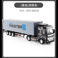 Die-cast alloy semi-truck toy - kids' playset with trailer, container transport, and realistic container model - perfect for young truck enthusiasts!