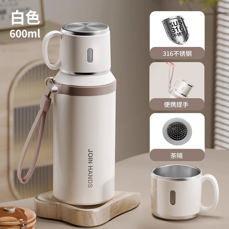 Simple 316 stainless steel insulated tumbler - large capacity, keeps drinks cold, sports water bottle, portable for outings and car use