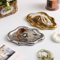 Insaccessible luxury ceramic jewelry electroplated jewelry plate popular photo same style irregular desktop storage props plate