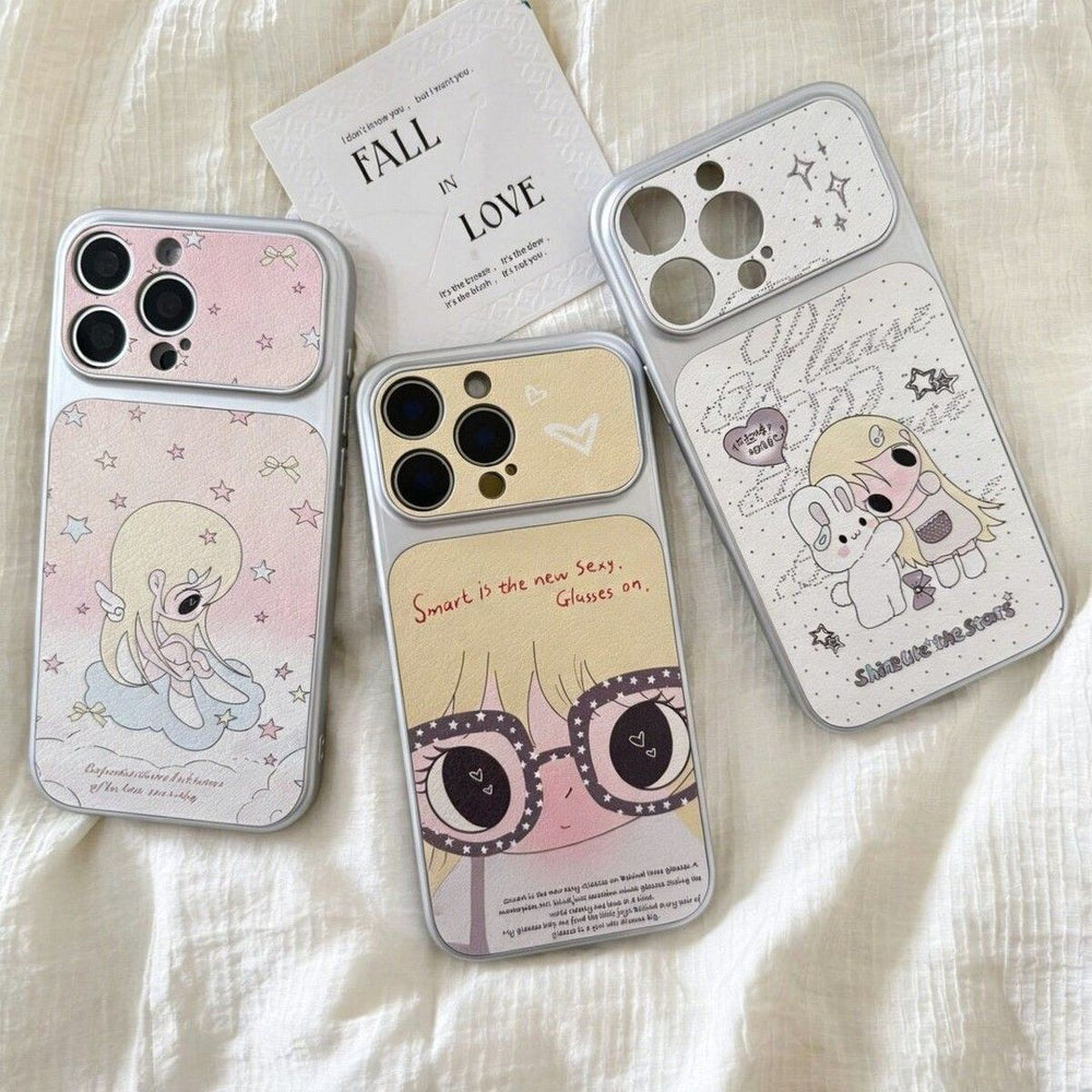 Star blonde girl smart compatible apple iphone 17 case, drop-proof full coverage iphone 16 sticker style soft case