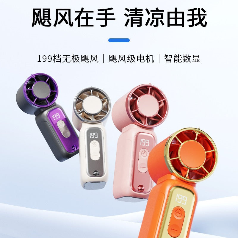 2026 cross-border df97 handheld small fan usb handheld hanging neck three-purpose charging turbine violent mini fan