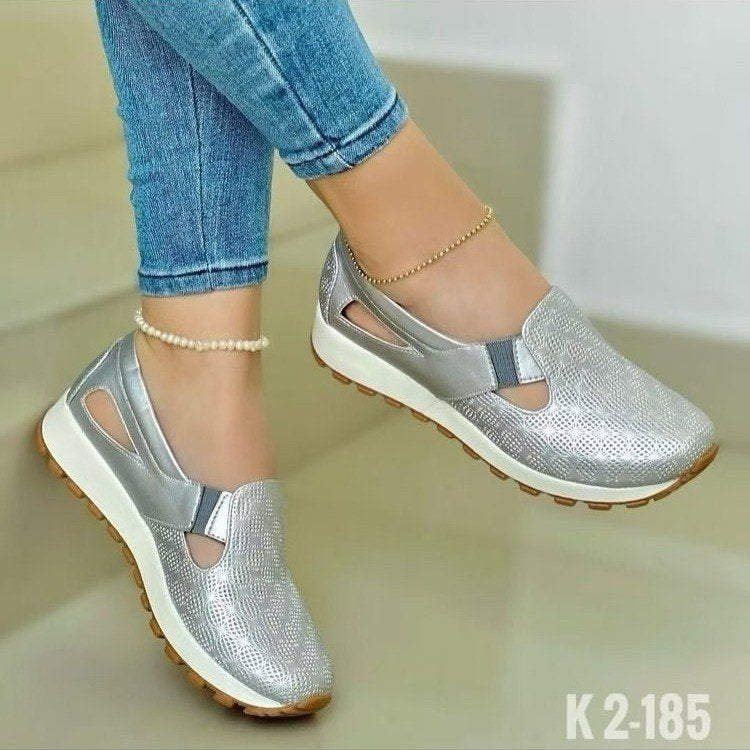 plus size women's shoes  spring/autumn korean style chunky platform loafers versatile slip-on casual sneakers wholesale