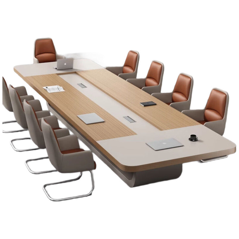 Saint-li conference table set - oval table with chairs for meetings, negotiations, training, and large office spaces
