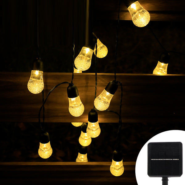 LED camping solar bulb light string outdoor waterproof garden decoration remote control bubble ball LED solar light string