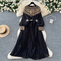 French high-end elegant sequin & beaded patchwork bodycon dress - women's  new arrival, chic pleated maxi dress