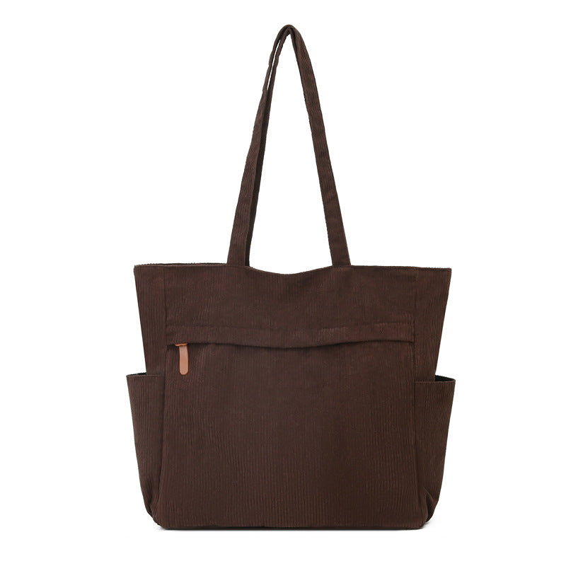 Corduroy large capacity women's bag new arrivalfashioneasiest for matchsatchel bag work clothing bag casual shoulder bag tote bag