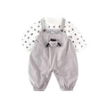 Spring cartoon overalls baby clothes outing outfit stylish romper boy korean style long sleeve two-piece set
