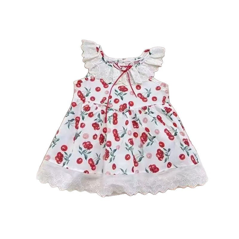 Summer dress little princess summer outfit baby girl thin outerwear sweet cute dopamine summer clothes