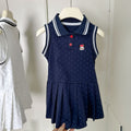 Girls'  summer dress: new arrival - baby girl's collared, preppy-style polo tank dress, trendy princess dress for girls