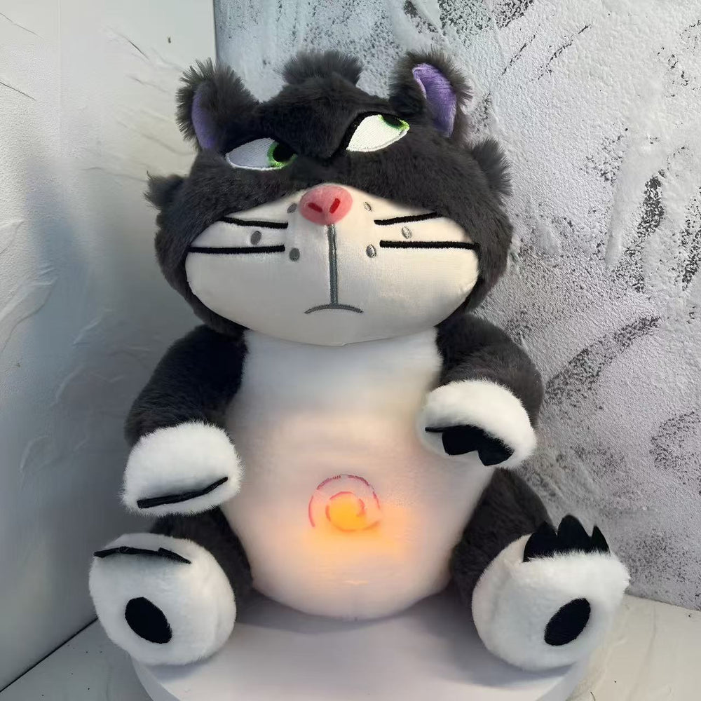 breathing soothing plush toy baby sleep companion doll lucifer simulated breathing luminous spot