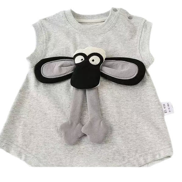 Summer lightweight baby romper, infant bodysuit, cartoon crawling suit, summer outfit, going-out clothes