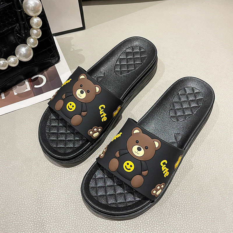 Women's summer slippers - stylish, sweet, princess-style, thick-soled, indoor/outdoor, non-slip, beach-ready thong sandals