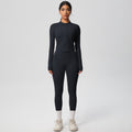 European and american quick-dry seamless zip-up workout set: high-waisted, butt-lifting yoga pants for women, perfect for outdoor running and fitness