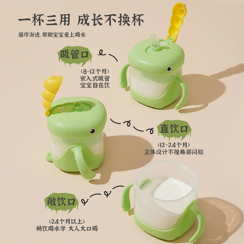 Kids' milk cup water bottle with measuring scale, straw, spill-proof, heat-resistant, infant and toddler training cup, home use