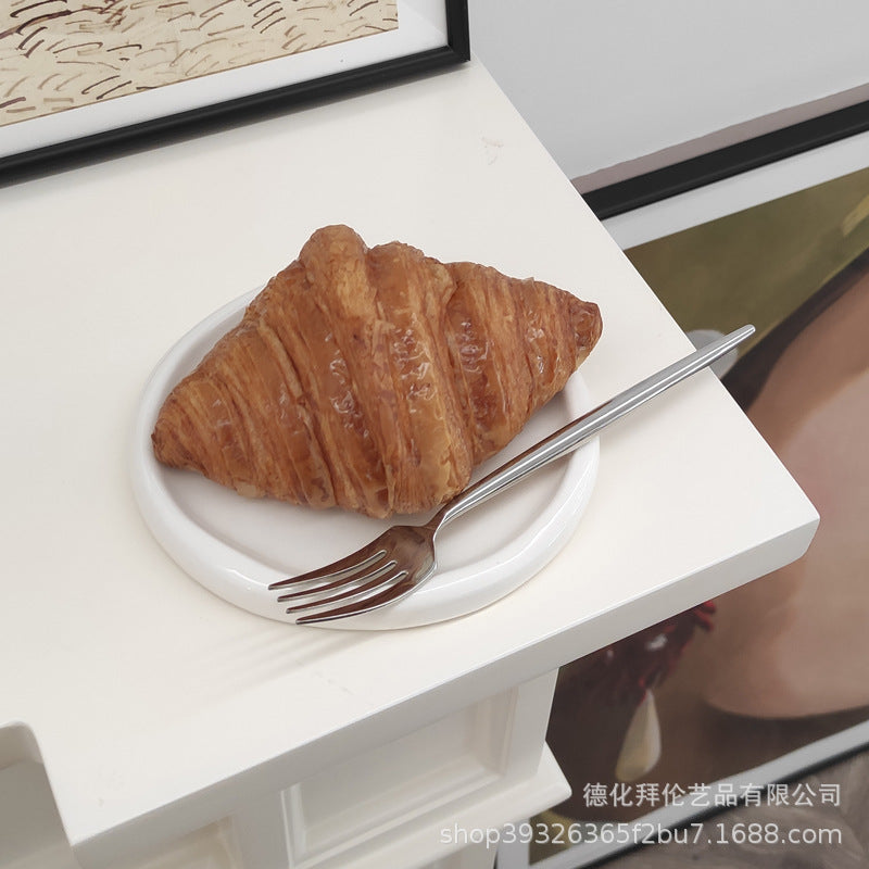 Creative irregular ceramic plate breakfast dessert plate minimalist cloud plate cute white ceramic tray
