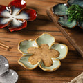 Retro japanese ceramic dish flower shape small dish creative dish dipping dish side dish multi-color kiln dish