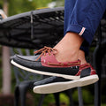 Men's genuine leather boat shoes - classic brown casual dress shoes, lightweight leather business shoes with a british-inspired design
