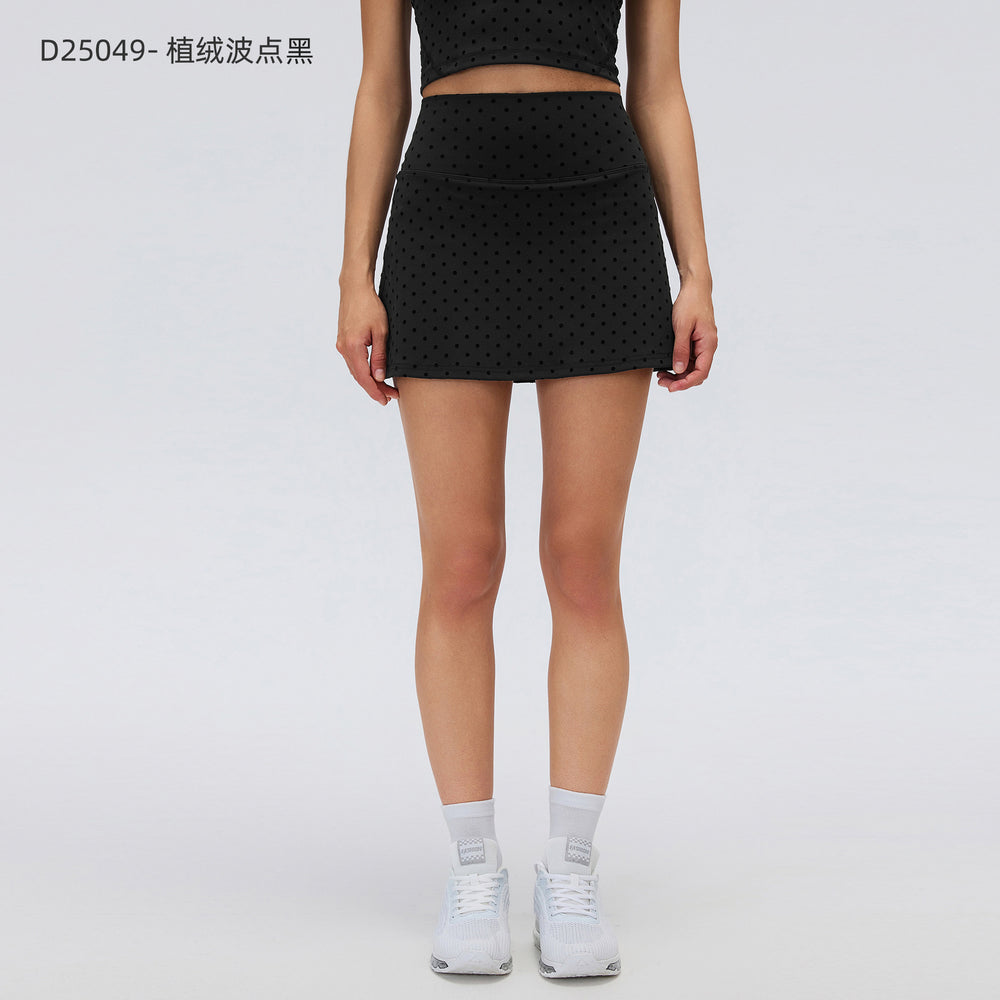 Big brand same style beautiful black polka dot yoga leggings women's stand collar jacket outwear silmslimming look sports suit