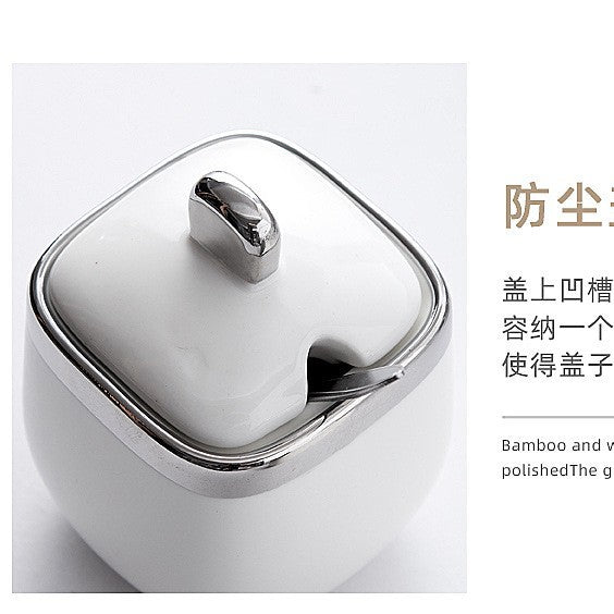 Seasoning box kitchen for homenordicaccessible luxury ceramic seasoning jar seasoning jar salt msg jar good-looking combination suit