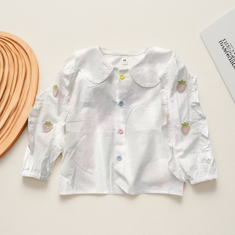 Girls'  spring versatile top: casual korean style, stylish outerwear for toddlers and young children, cartoon shirt