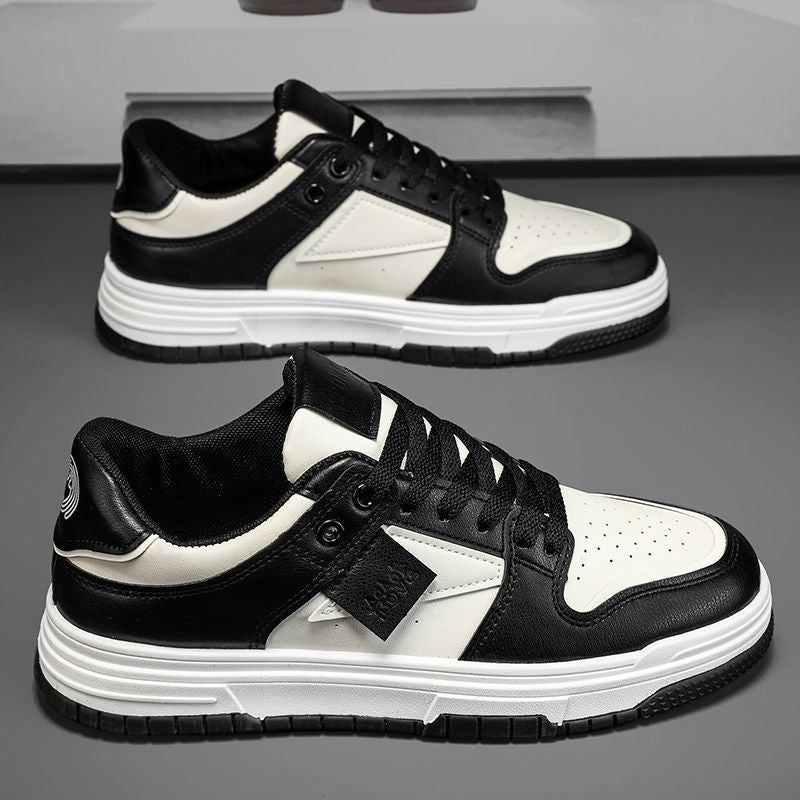 Winter sneakers for men casual trendy shoes trendy brand black and white panda niche stylesense of design skateboard shoes ultra-light thick sole dunk