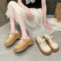 2025 spring/summer new french-style closed-toe mules - women's pearl-embellished platform mary jane slides, perfect for outdoor wear