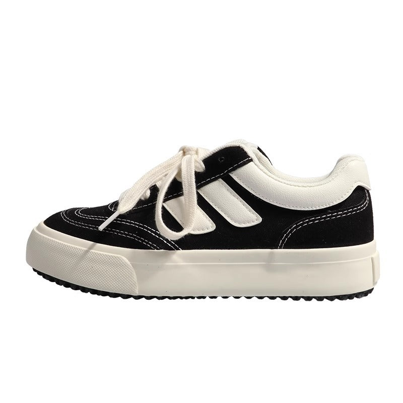 Vintage hong kong style black canvas shoes for women, new autumn 2026 collection, unique design, student-friendly, versatile sneakers, trendy ins style