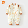 Babibele baby cotton-padded romper, quilted autumn/winter bodysuit, seamless onesie, lightweight cotton, thickened, snap-crotch crawling suit for infants and toddlers