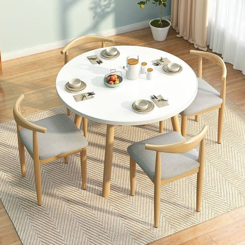 Nordic round table coffee table dining table and chairs set - perfect for home dining, meetings, balcony relaxation, and coffee breaks