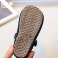 Vancahao girls' black leather shoes -  spring/autumn new korean style - simple and versatile princess shoes for toddlers and little girls