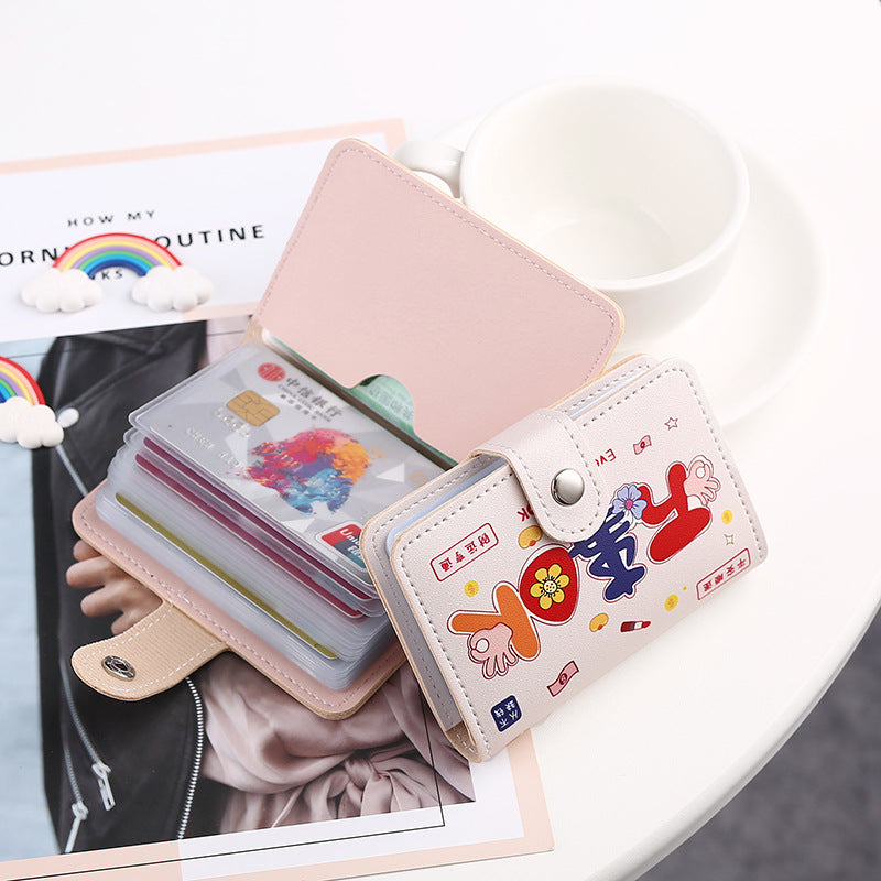 Ping An Joy Cartoon Card Bag Female Anti-Degaussing Multi-Card Position Large Capacity Driver's License Protective Case Male Bank Card Clip Leather Case