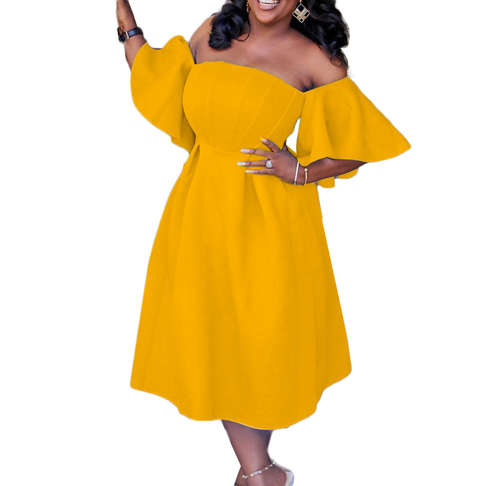 D265 cross-border women's fashion  summer new one-shoulder bandeau evening gown party plus size european and american style dress