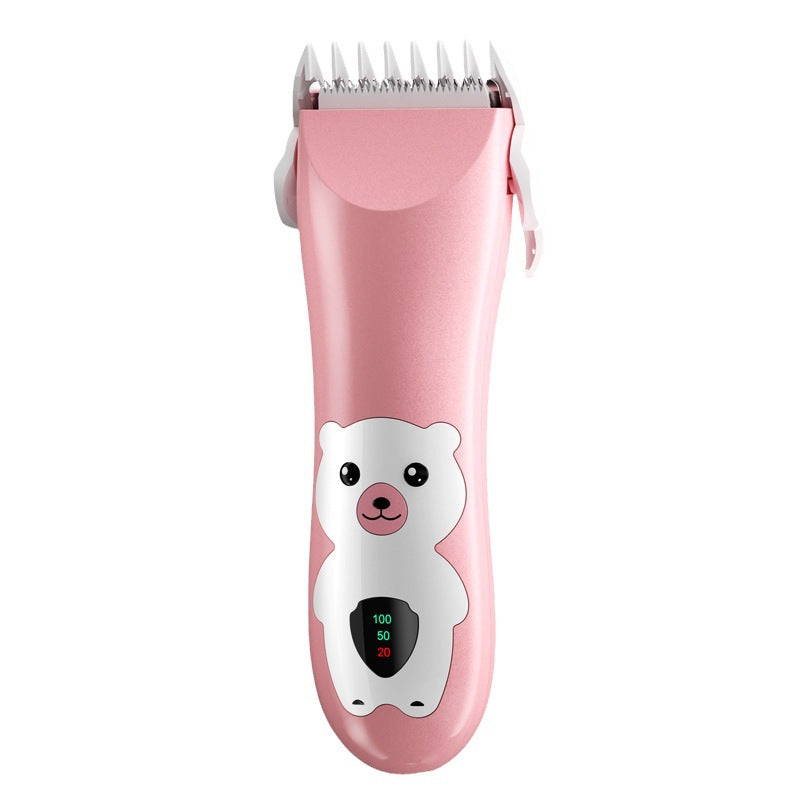 Baby-safe display charging hair clipper with ceramic blades - home hair trimmer for kids - waterproof hair cutting machine