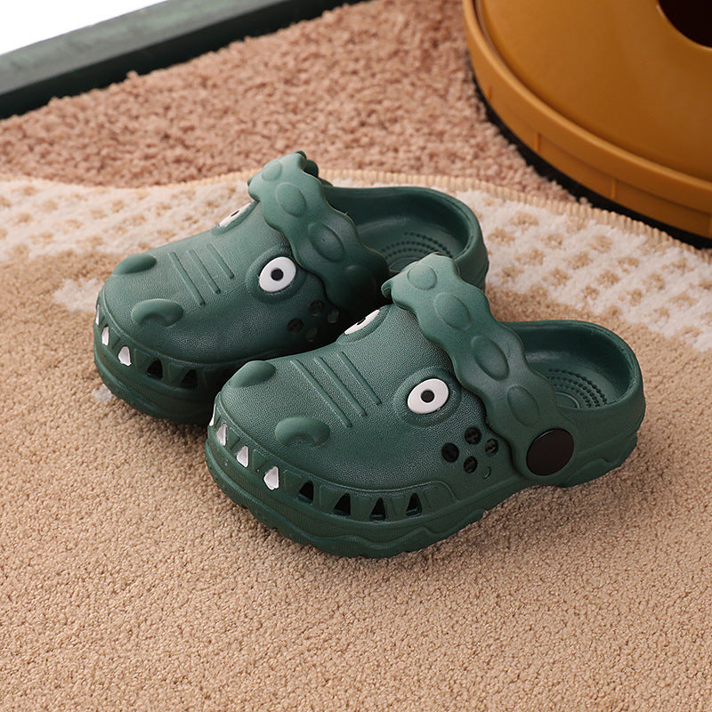 New summer indoor anti-slip korean style baby clogs - cute dinosaur closed-toe sandals for toddlers