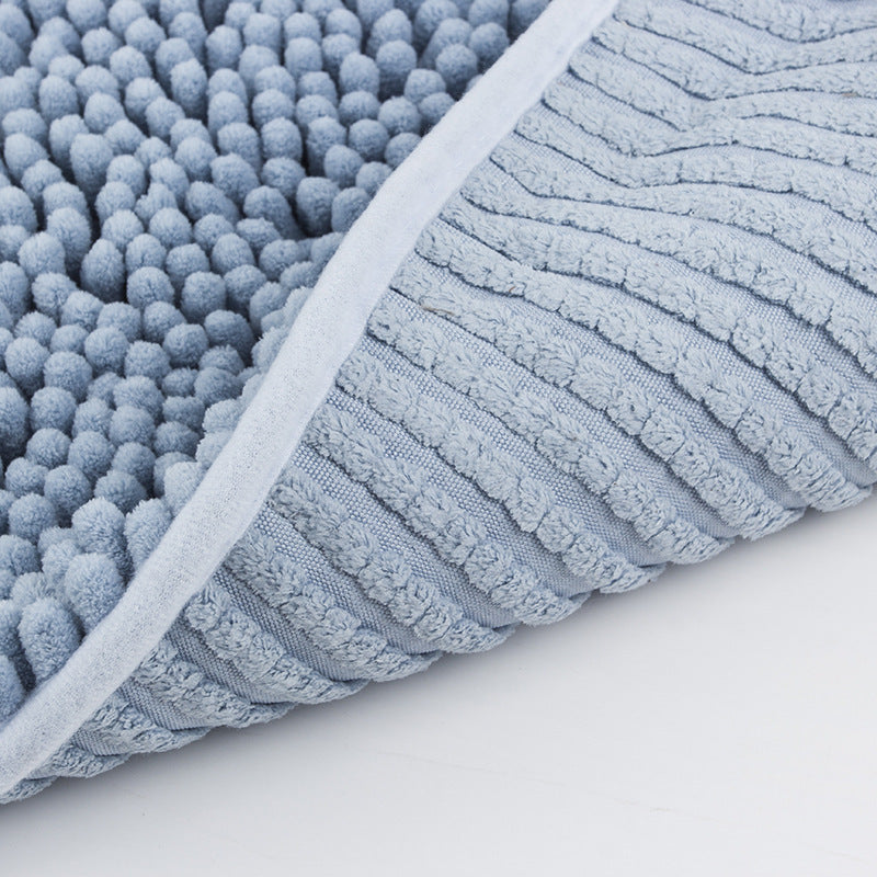 Solid color chenille floor mat thickened encryption non-slip absorbent coarse hair foot wipe mat bathroom bathroom soft carpet
