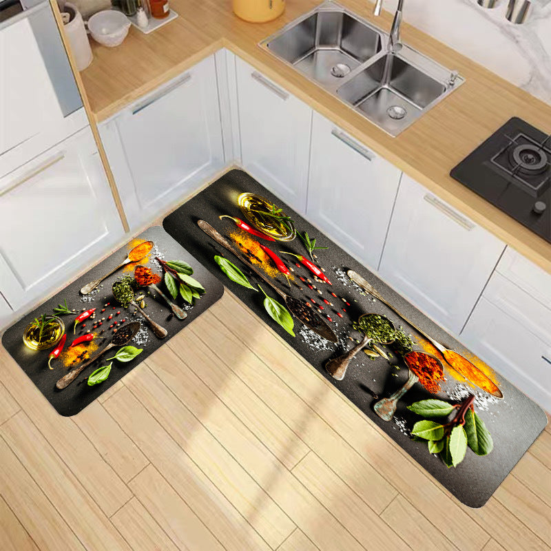 ins kitchen floor mat long strip absorbent bathroom foot mat simple household kitchen carpet  hot style