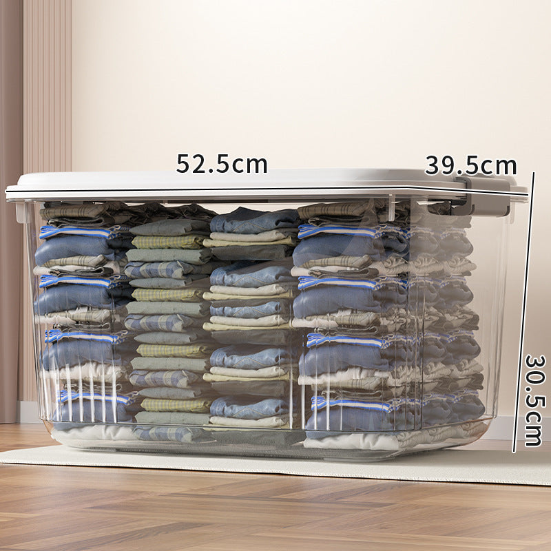 Household acrylic transparent storage box with lid, clothes storage box, household quilt sundries finishing basket wholesale