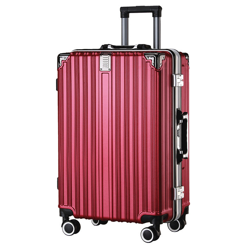 Rod aluminum frame trolley case charging kangaroo suitcase female password universal wheel 24 scratch-proof fashion business travel case