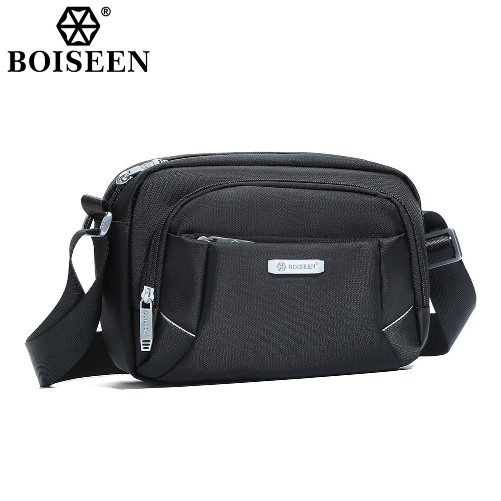 Boiseen new men's satchel  casual waterproof nylon messenger bag large-capacity men's shoulder bag wholesale