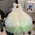 summer korean style girls' dresses: bubble gauze princess dresses with mesh skirts for young girls - wholesale supply