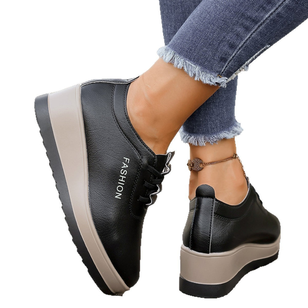 autumn new collection chunky platform leather loafers - women's low-top fashion casual shoes - high-quality export