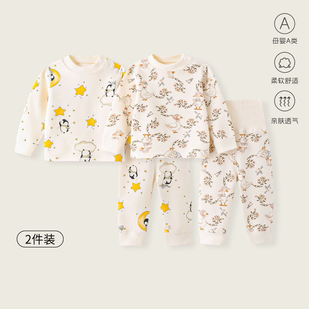 Kidsfall and winter shu velvet cloud-like cotton 300g autumn clothes high waist belly protection boneless type a heattechintimatessuit