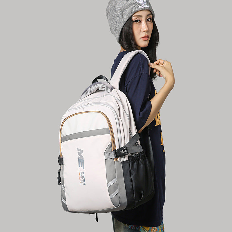 New backpack men's simple large-capacity travel backpack leisure Japanese junior high school student high school student schoolbag