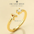 Aliexpress letter rings - 26 letters a-z gold 18k gold plated unisex rings creative finger rings wholesale jewelry