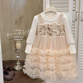 Girls' dresses: new autumn  collection - elegant sequin birthday dress for little girls, super fairy tutu princess dress for kids