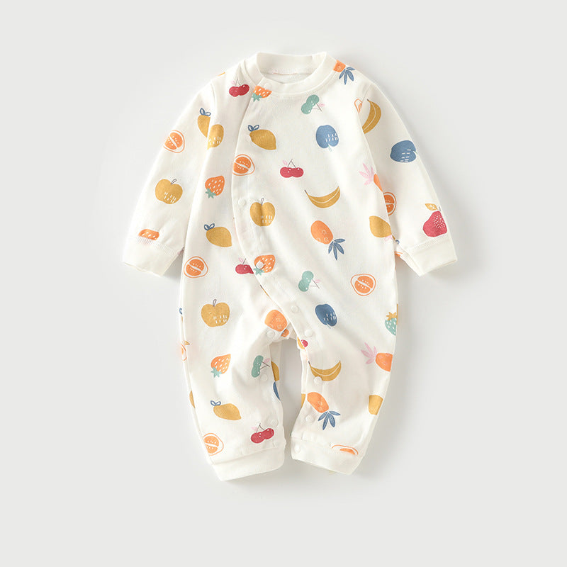 Wholesale baby rompers - spring/autumn pure cotton newborn long sleeve crawling suit 0-2 years old sleepwear baby onesie autumn outfit