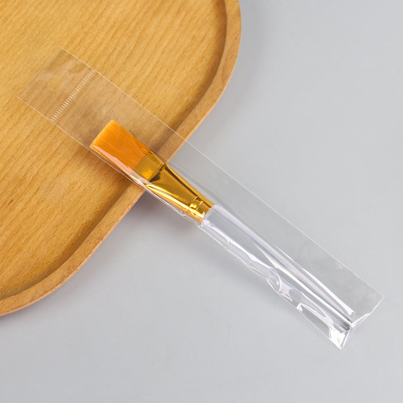 Beauty brush makeup brush transparent rod facial mask brush gold aluminum sleeve brown yellow hair brush tea pen individually packaged pot pen