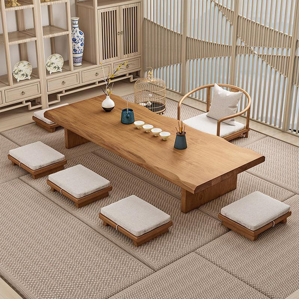 Solid wood Japanese tea table and chair combination simple modern low table tatami coffee table tea table zen kang table bay window table